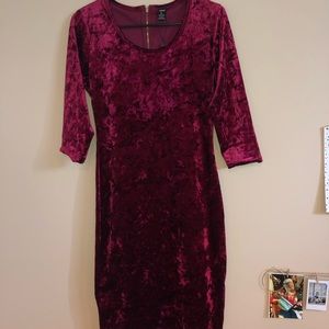REDFOX Midi Crushed Velvet Dress